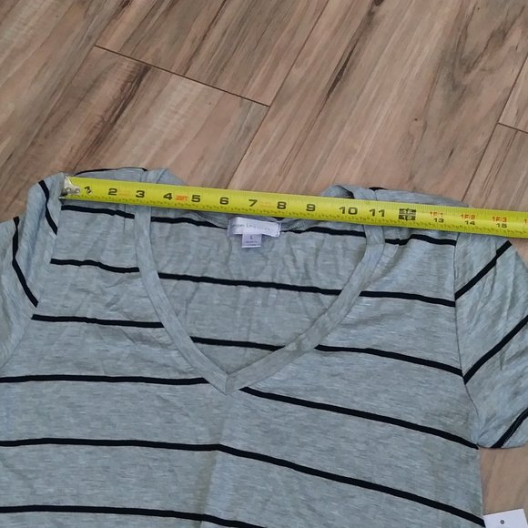 Women's short-sleeved top with stripes JUNIPER Ln maternity gray color, size L - Picture 12 of 14